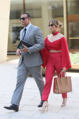 Jennifer Lopez in Red outfit in New York фото №952956