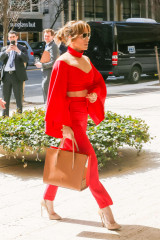 Jennifer Lopez in Red outfit in New York фото №952954