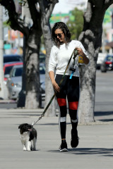 Nina Dobrev in Spandex – Takes Her New Puppy For a Walk in West Hollywood  фото №960074