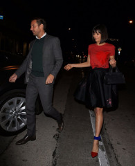 Nina Dobrev with Glen Powell – Leaving Craig’s Restaurant in West Hollywood  фото №1014395
