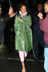 Rihanna in Green Python Jacket out in New York фото №933121