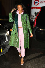 Rihanna in Green Python Jacket out in New York фото №933122