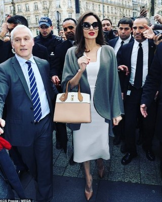 Фото 63887 к новости Анджелина Джоли встретилась с Первой леди Франции