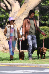 ALESSANDRA AMBROSIO and Nicolo Oddi Out with Their Dogs in Santa Monica 03/17/20 фото №1251518