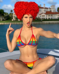 AMANDA CERNY in Bikini with a Red Wig at a Boat, January 2020 фото №1241855