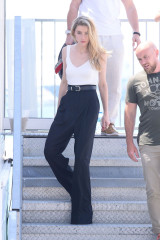 Amber Heard in a White Vest and Black Trousers – Out in Canns фото №1069528