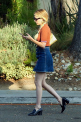 EMMA ROBERTS in Denim Skirt Out in Los Feliz 10/22/2018 фото №1111355