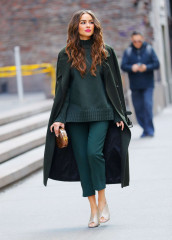 Olivia Culpo in Olive Green Outfit out in Manhattan фото №942488
