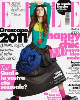 Фото 12951 к новости Коко Роча на обложке журнала Elle Италия. Январь 2011