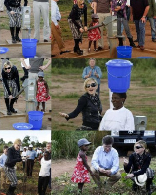Фото 7688 к новости Мадонна заложила первые кирпичи новой школы в Малави