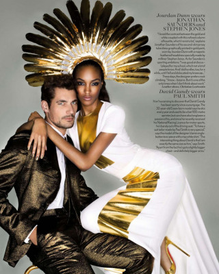 Модели в золоте специально для британского Vogue