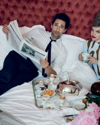 Фото 42593 к новости Наталья Водянова и Эдриен Броуди в американском Vogue