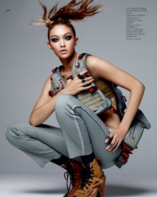 Фото 47387 к новости Джиджи Хадид на страницах китайского Vogue