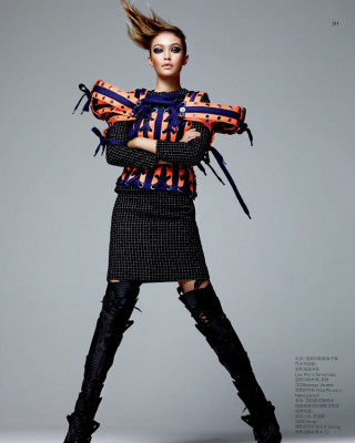 Фото 47390 к новости Джиджи Хадид на страницах китайского Vogue