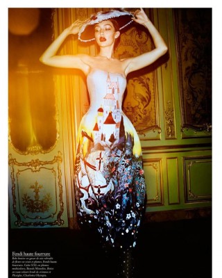 Фото 52749 к новости Джиджи Хадид в парижском Vogue