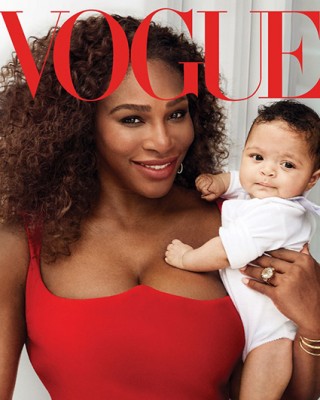 Фото 63478 к новости Серена Уильямс с дочкой на страницах Vogue 