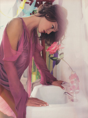 Linda Evangelista for Elle Korea January 2004 by  Stephane Sednaoui