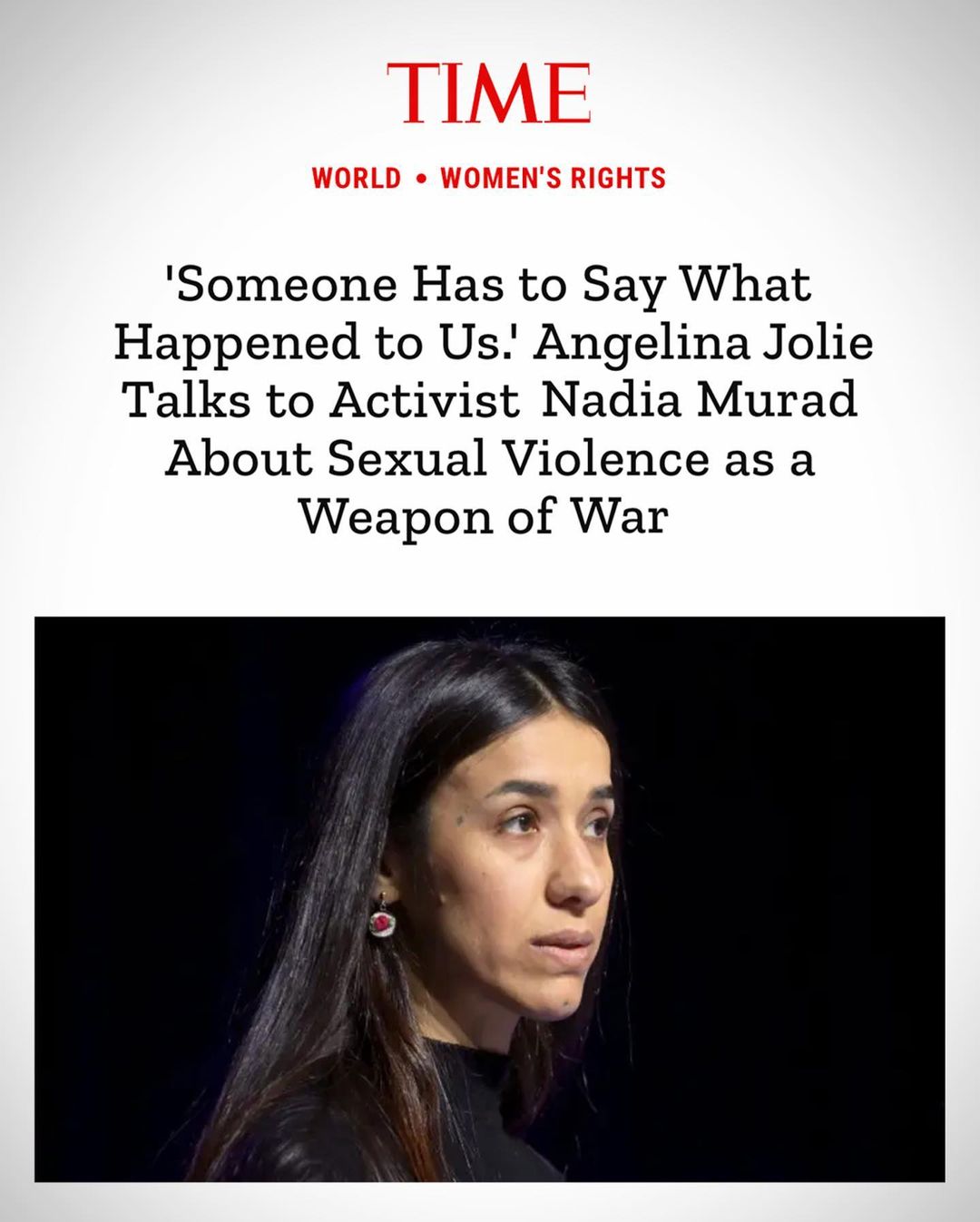 I was honored to speak with Nadia Murad, Nobel Laureate, advocate for gender equality and survivors of sexual violence, and founder of Nadia's Initiative and Murad Code, who has been a powerful voice on conflict-based sexual violence. This conversation deeply inspired me and I am grateful to share her words with all of you. Please follow her work @nadia_murad and @nadiasinitiative
