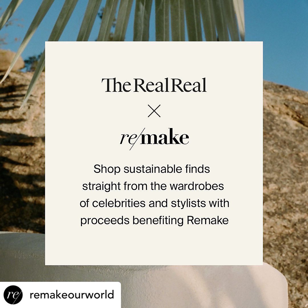 We have been so fortunate to share about all the good work @remakeourworld x @therealreal are doing. We donated to support their celebrity closet and will continue to spread awareness of what they’re up to! Please visit them for more info!#sustainablefashion #slowfashion #repurpose #socialenterprise